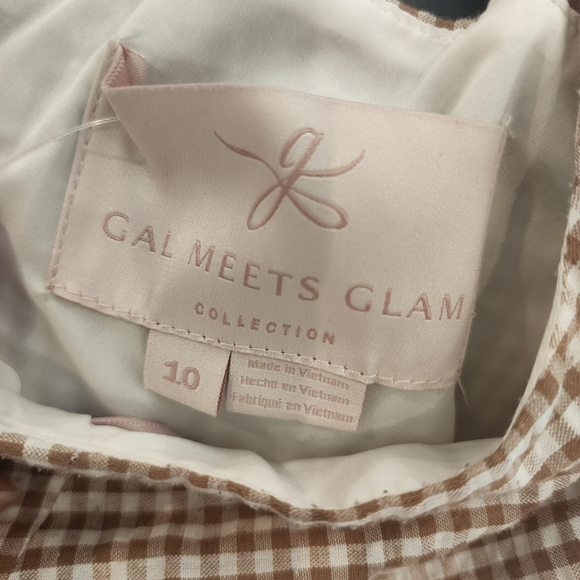 Gal Meets Glam Gingham Colorblock X-Back Pleated Halter Dress - Picture 8 of 11